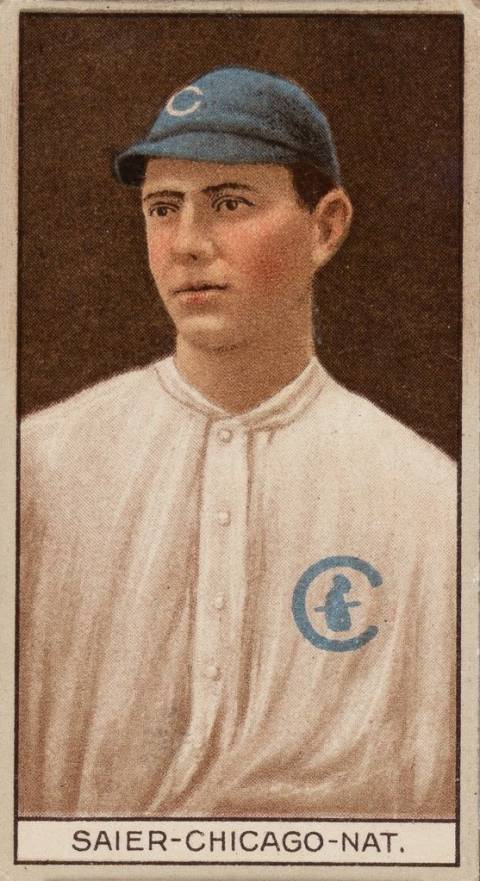 1912 Brown Backgrounds Common back Victor Saier # Baseball Card