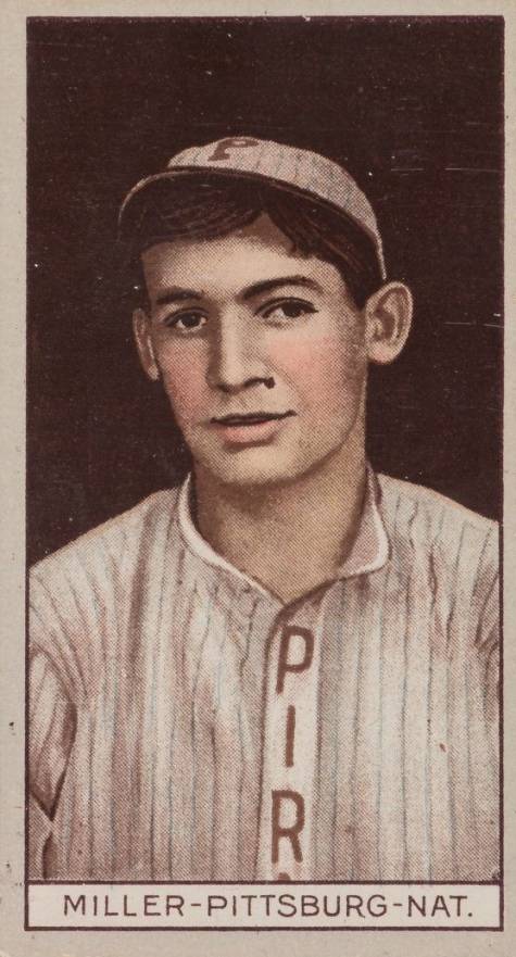 1912 Brown Backgrounds Common back John B. Miller # Baseball Card