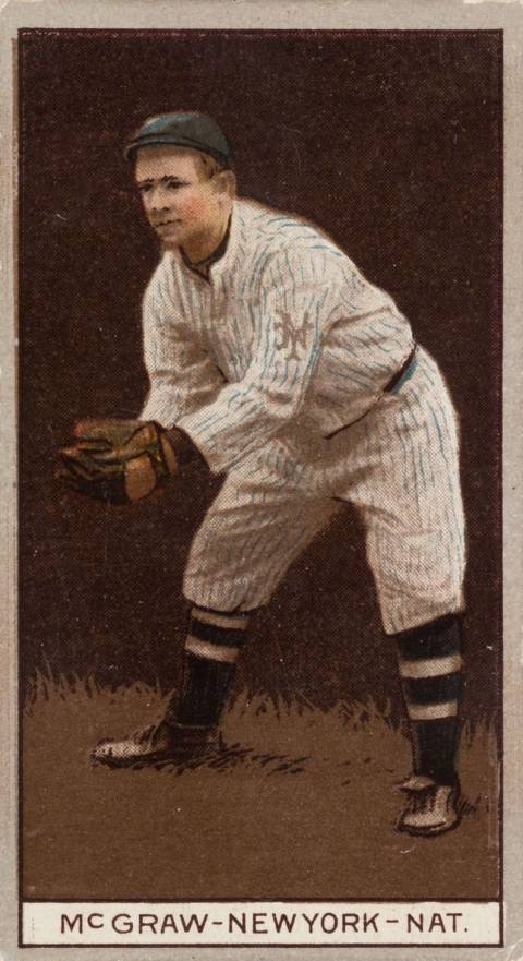 1912 Brown Backgrounds Common back McGRAW-NEW YORK-NAT. # Baseball Card