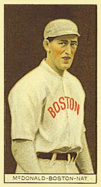 1912 Brown Backgrounds Common back McDONALD-BOSTON-NAT. # Baseball Card