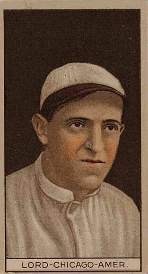 1912 Brown Backgrounds Common back Harry Lord # Baseball Card