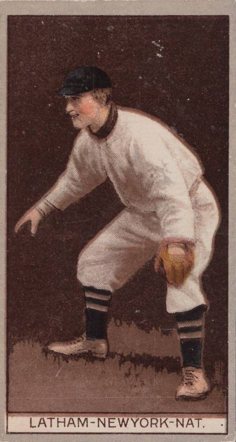 1912 Brown Backgrounds Common back W. Arlington Latham # Baseball Card
