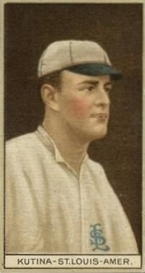 1912 Brown Backgrounds Common back Joseph Kutina # Baseball Card