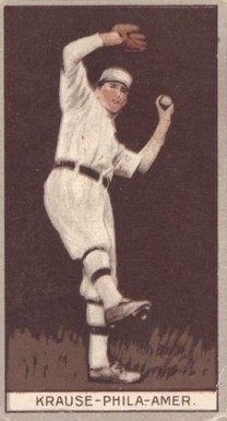 1912 Brown Backgrounds Common back Harry Krause # Baseball Card