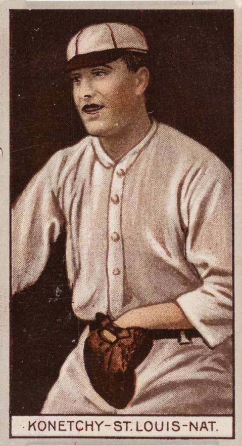 1912 Brown Backgrounds Common back Edward Konetchy # Baseball Card