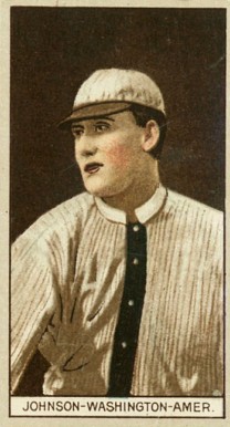 1912 Brown Backgrounds Common back JOHNSON-WASHINGTON-AMER. #86 Baseball Card