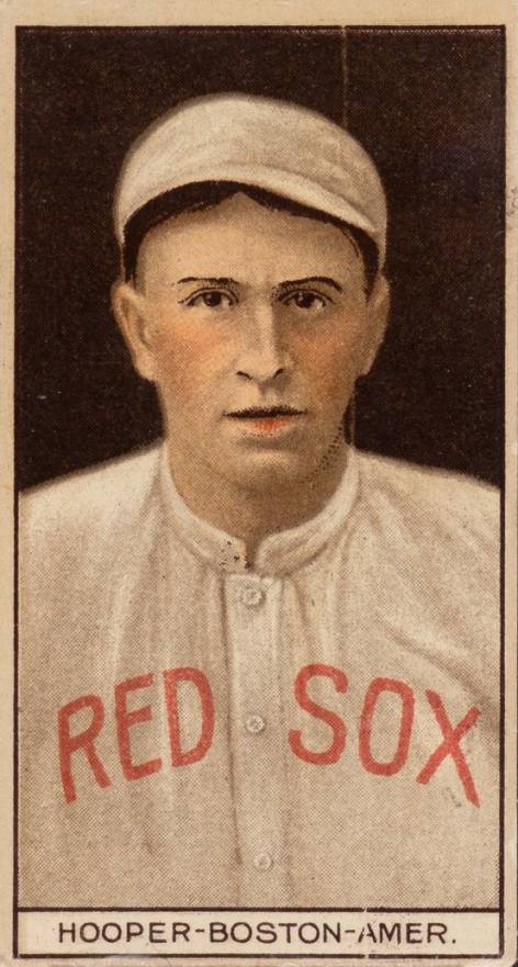 1912 Brown Backgrounds Common back HOOPER-BOSTON-AMER. # Baseball Card