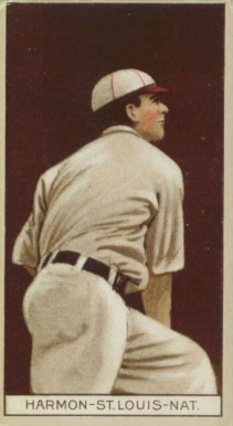 1912 Brown Backgrounds Common back HARMON-ST. LOUIS-NAT. # Baseball Card