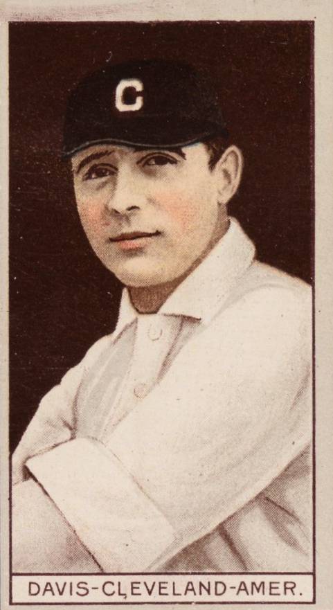 1912 Brown Backgrounds Common back DAVIS-CLEVELAND-AMER. # Baseball Card