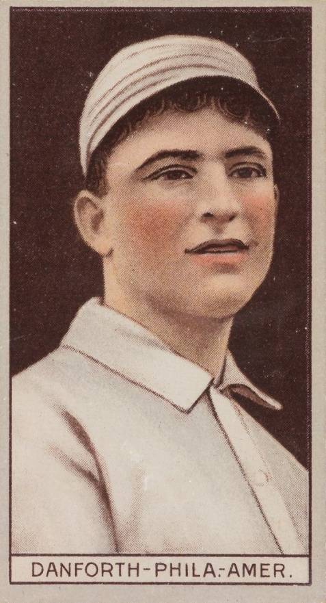 1912 Brown Backgrounds Common back DANFORTH-PHILA.-AMER. # Baseball Card