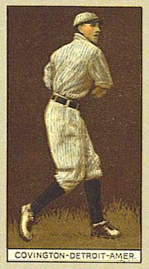 1912 Brown Backgrounds Common back COVINGTON-DETROIT-AMER. # Baseball Card