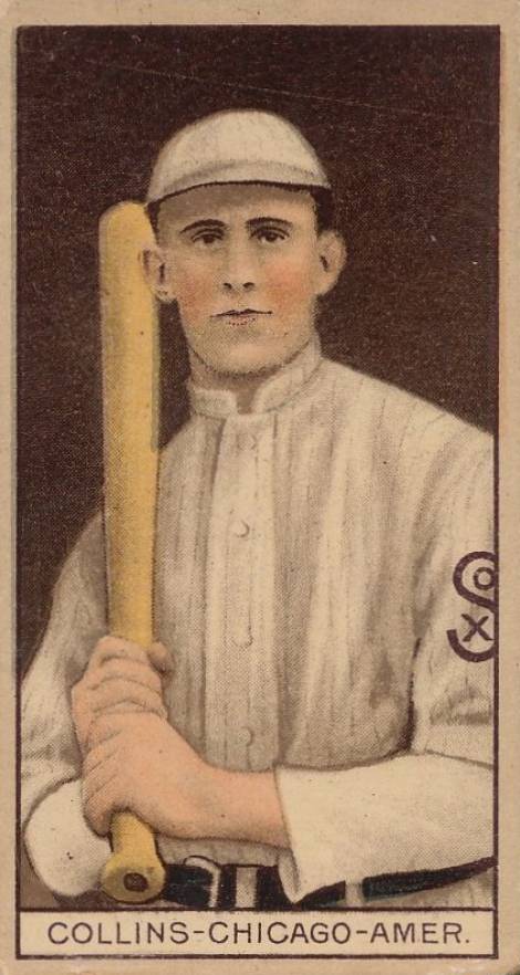 1912 Brown Backgrounds Common back COLLINS-CHICAGO-AMER. # Baseball Card