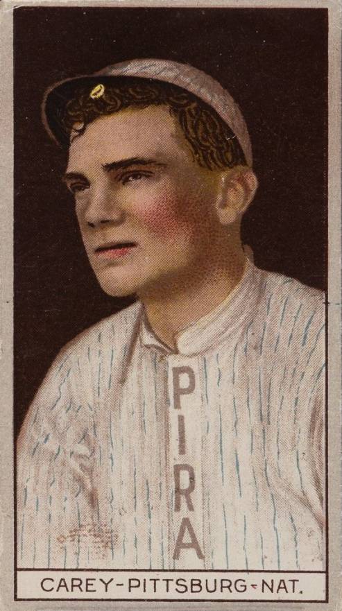 1912 Brown Backgrounds Common back CAREY-PITTSBURG-NAT. # Baseball Card
