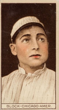 1912 Brown Backgrounds Common back BLOCK-CHICAGO-AMER. # Baseball Card