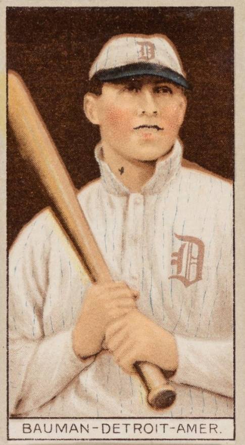 1912 Brown Backgrounds Common back Charles Bauman # Baseball Card