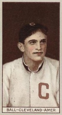 1912 Brown Backgrounds Common back BALL-CLEVELAND-AMER. # Baseball Card