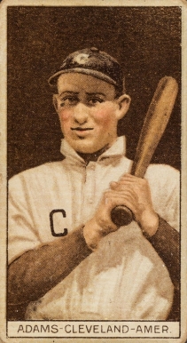 1912 Brown Backgrounds Common back ADAMS-CLEVELAND-AMER. # Baseball Card
