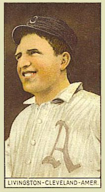 1912 Brown Backgrounds Red Cross LIVINGSTON-CLEVELAND-AMER. #107 Baseball Card