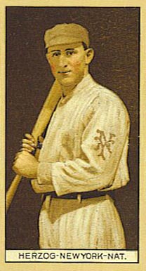 1912 Brown Backgrounds Red Cross HERZOG-NEWYORK-NAT. #79 Baseball Card