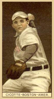 1912 Brown Backgrounds Red Cross Cicotte-Boston-Amer. #30 Baseball Card