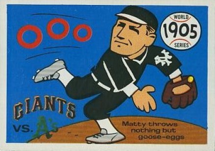 1970 Fleer World Series 1905 Giants vs As #2 Baseball Card