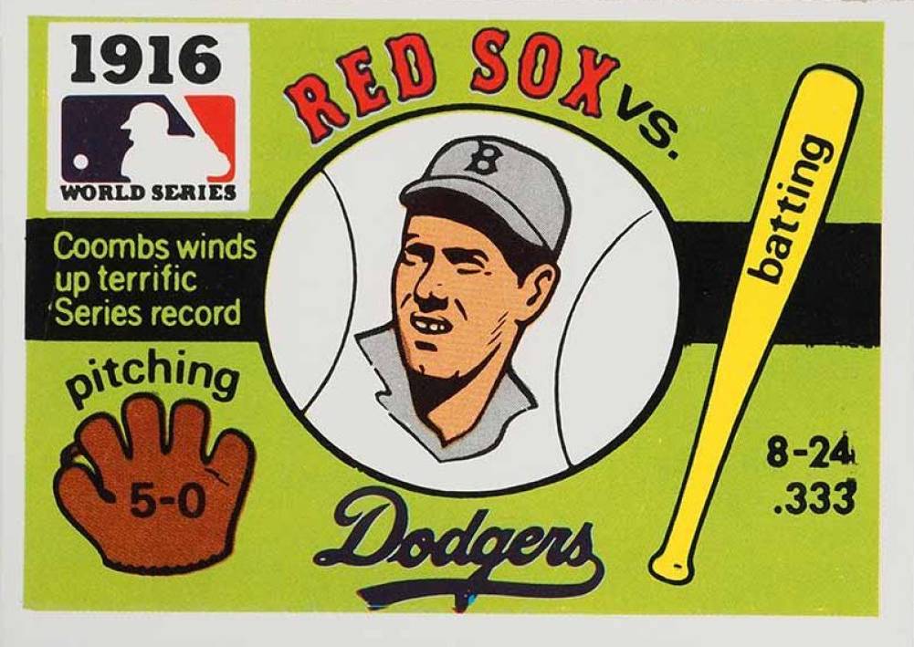 1971 Fleer World Series (Black Back) 1916 Red Sox vs. Dodgers #14 Baseball Card