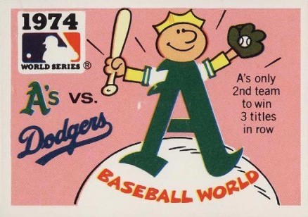 1971 Fleer World Series (Black Back) 1974 A's vs. Dodgers #72 Baseball Card