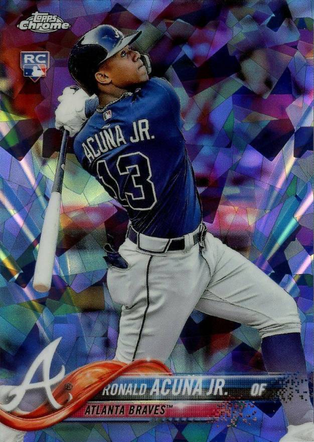 2018 Topps Chrome Sapphire Edition Ronald Acuna Jr. #698 Baseball Card