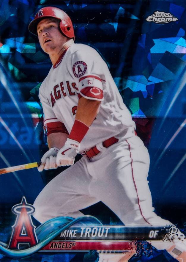 2018 Topps Chrome Sapphire Edition Mike Trout #300 Baseball Card