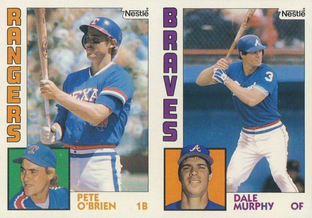 1984 Topps Nestle Hand Cut Pete O'Brien/Dale Murphy # Baseball Card