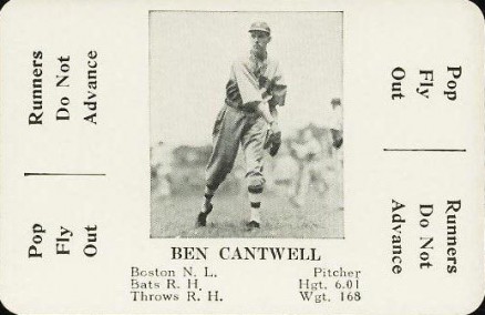 1936 S & S Game Ben Cantwell #5 Baseball Card