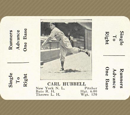 1936 S & S Game Carl Hubbell # Baseball Card