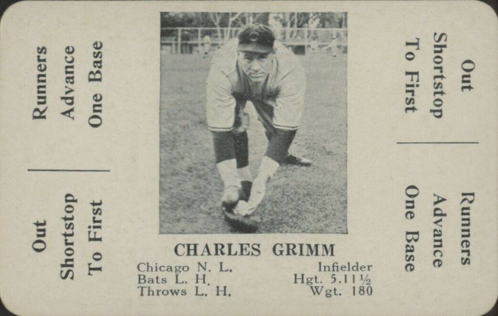 1936 S & S Game Charles Grimm #25 Baseball Card
