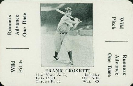 1936 S & S Game Frank Crosetti #9 Baseball Card