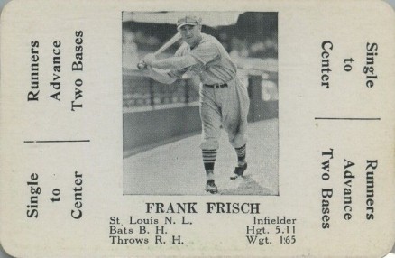 1936 S & S Game Frank Frisch #21 Baseball Card