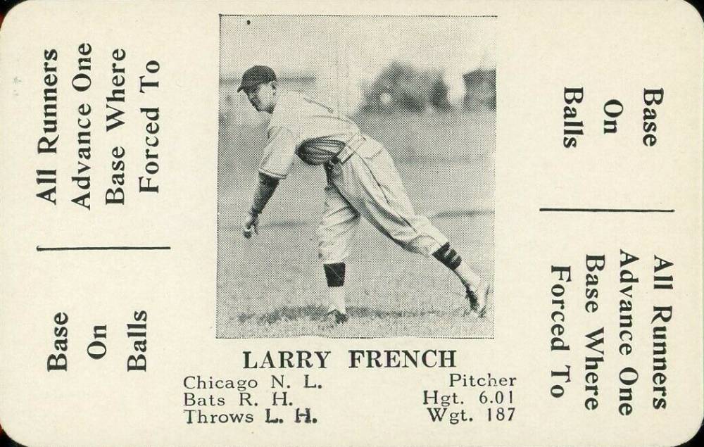1936 S & S Game Larry French #20 Baseball Card