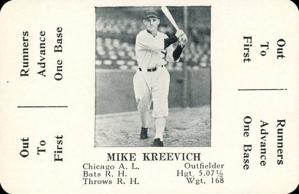 1936 S & S Game Mike Kreevich #39 Baseball Card