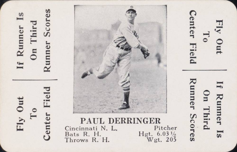 1936 S & S Game Paul Derringer #13 Baseball Card