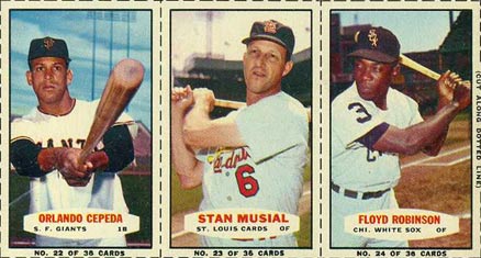 1963 Bazooka Panel Cepeda/Musial/Robinson #8 Baseball Card
