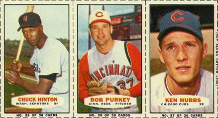 1963 Bazooka Panel Hinton/Purkey/Hubbs #9 Baseball Card
