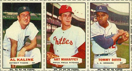 1963 Bazooka Panel Kaline/Mahaffey/Davis #12 Baseball Card