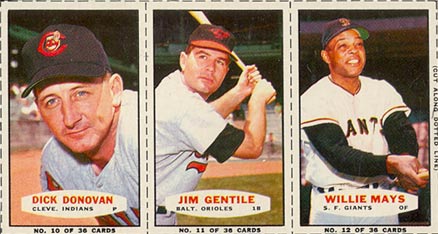 1963 Bazooka Panel Donovan/Gentile/Mays #4 Baseball Card