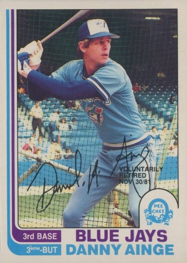 DANNY AINGE Autographed 1982 DONRUSS BASEBALL #638 SIGNED Toronto Blue Jays