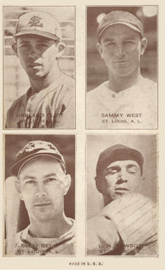 1938 Exhibits Four-on-one Clift/West/Bell/Newson #4 Baseball Card