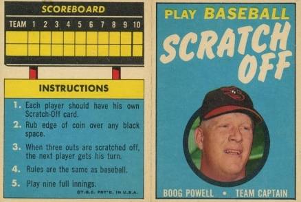 1970 Topps Scratch-Offs Boog Powell #18 Baseball Card