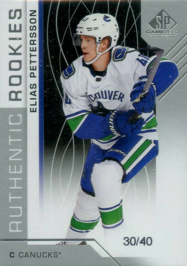 2018 SP Game Used  Elias Pettersson #200 Hockey Card