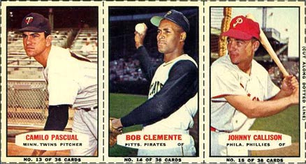 1964 Bazooka Panel Pascual/Clemente/Callison #5 Baseball Card