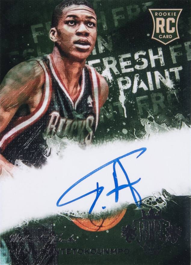 2013 Panini Court Kings Fresh Paint Autographs Giannis Antetokounmpo #28 Basketball Card