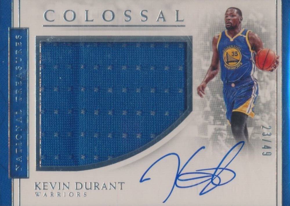 2016 Panini National Treasures Colossal Jersey Autograph Kevin Durant #22 Basketball Card