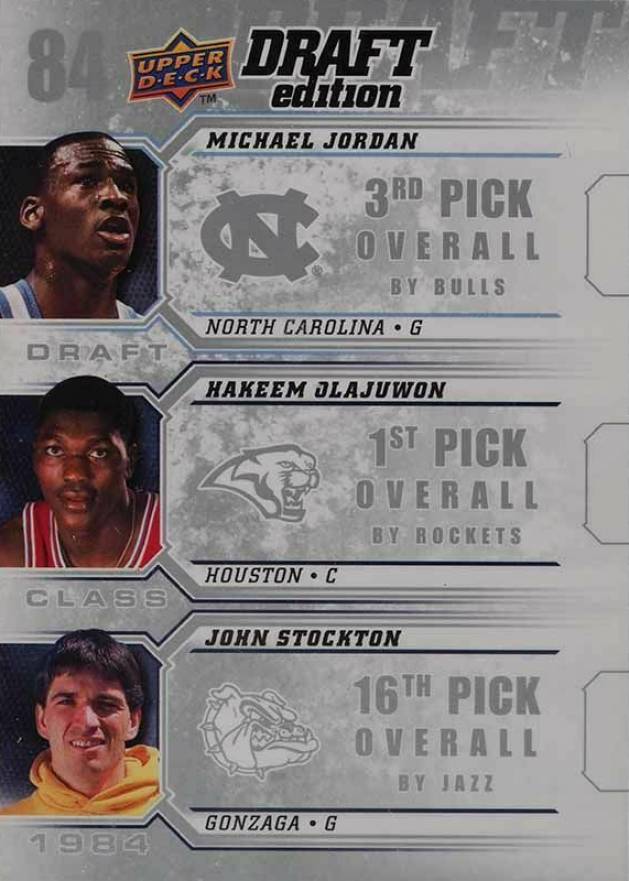 2009 Upper Deck Draft Edition Draft Class Hakeem Olajuwon/John Stockton/Michael Jordan #D-84 Basketball Card